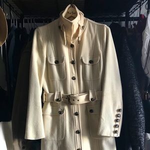 Earnest sewn washed wool military style coat